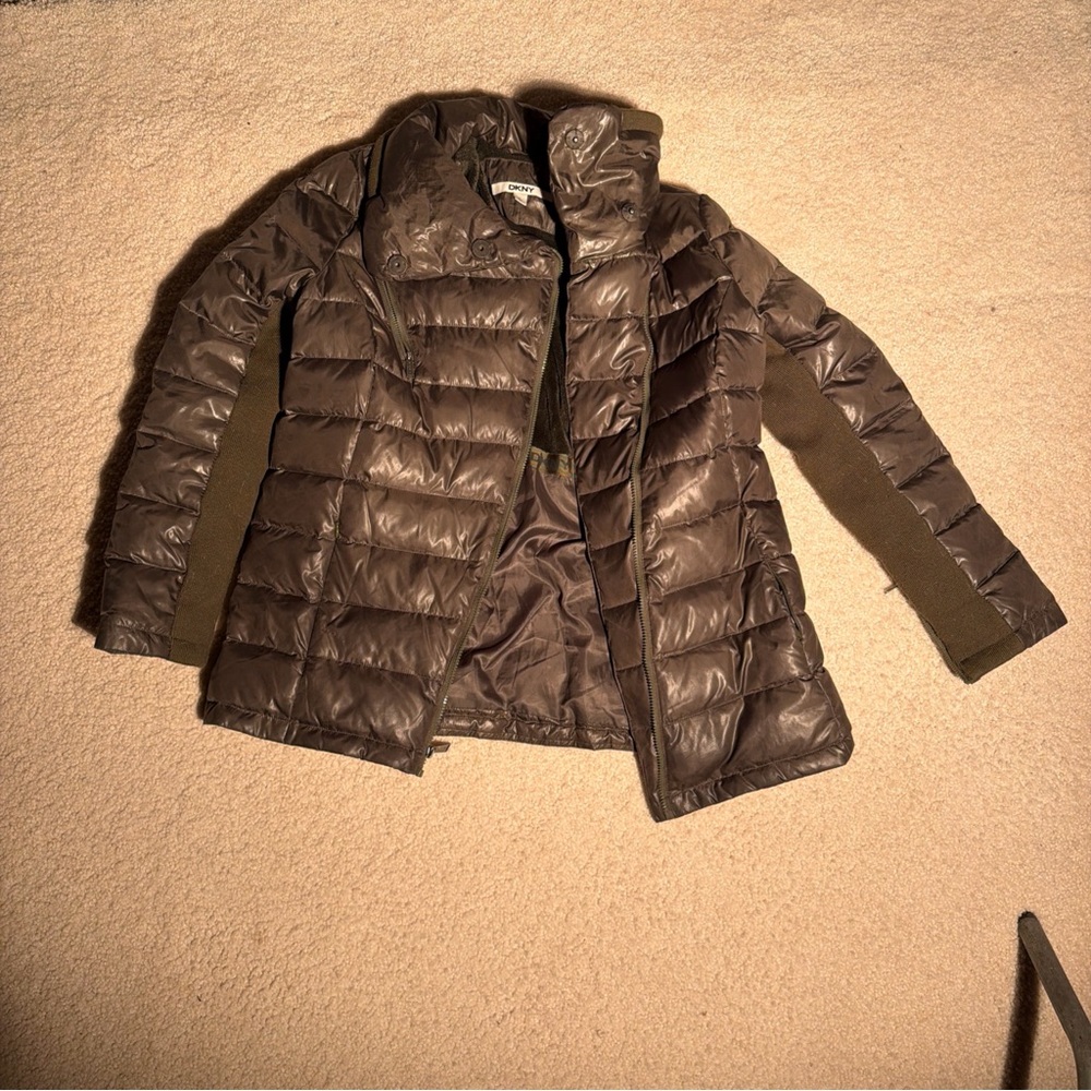 DKNYC Taupe Puffer Jacket - Picture 3 of 9
